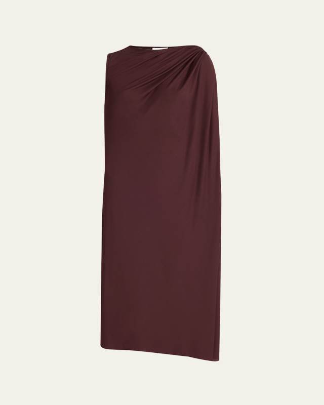 Draped Sleeveless Midi Dress
